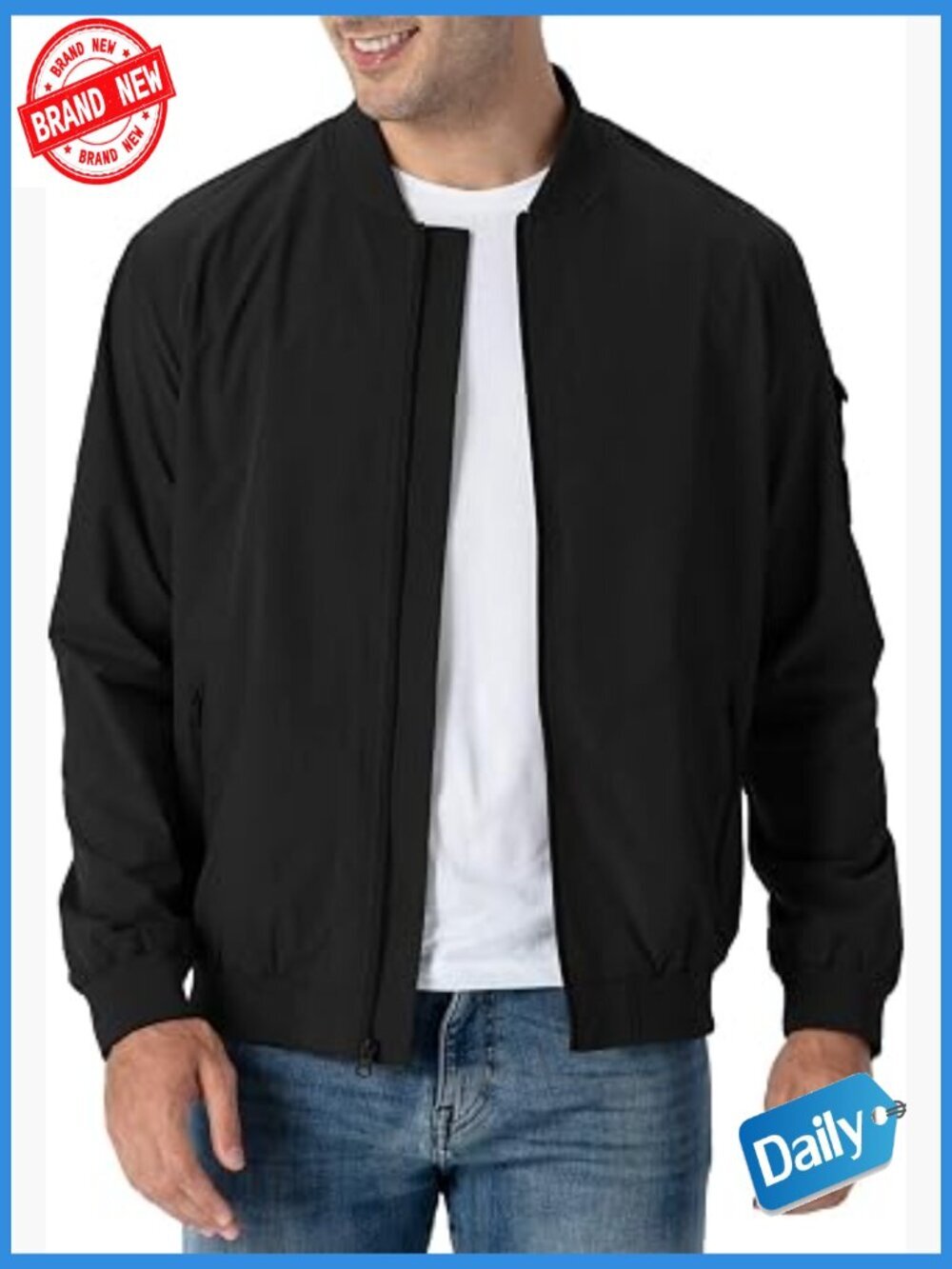 Men's Lightweight Bomber Jacket Casual Windbreaker Spring Fall
